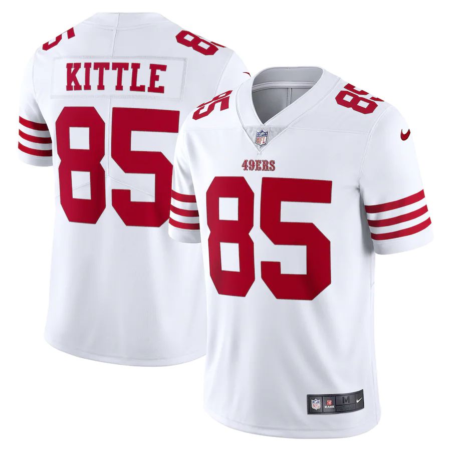 Men San Francisco 49ers #85 George Kittle Nike White Vapor Limited NFL Jersey->customized nfl jersey->Custom Jersey